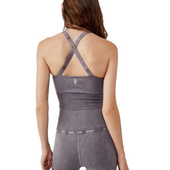 Free People Good Karma Crop Top Faded Grape NWT Size X-Small/Small - Picture 5 of 5